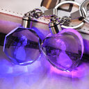 K9 Crystal Keychain LED Flashing Carve Family Photo