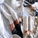 Knee Pile Socks With Hair Ball Long Tube