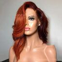 Ladies Short Wavy Brown Synthetic Wig With Long