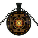Sacred Sri Lanka Yantra Time Gem Pendant Necklace