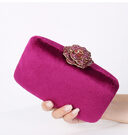 New Diamond Decoration Evening Bag PU Flannel Clutch