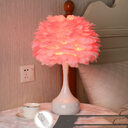 Feather Table Lamp Bedroom Bedside Nordic Ins