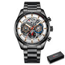 Men'S Business Watch Waterproof Calendar Steel Band Multifunctional