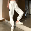 White Pants Loose And Thin Waist Sports High