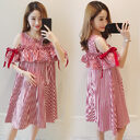 Maternity Dress Summer Skirt Top Suit Mid-Length Breastfeeding