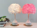 Luxury Feather Table Lamp Bedroom Bedside Light Nordic