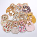 Linen Cotton Solid Color Printing Children Double-Sided Bib