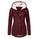 Hot Style Ladies Long-Sleeved Zipper Pocket Padded Coat