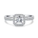 Sterling Silver Ring Female Square Hollow Popular