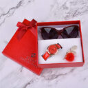 Women Watches Leather Quartz Wristwatch Sunglasses Corsage 3