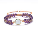 Stone Wrap Bracelets Femme Amethysts Opal String Braided