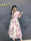 Women Irregular T Shirt Mesh Skirts Suits Tops