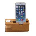 Watch bamboo stand smart phone lazy