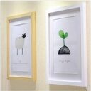 Rectangular Solid Wood Photo Frame Wall Hanging Table