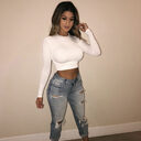 Women Long Sleeve Slim Sexy Basic Tee Tops