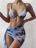 Sexy Leopard Print Split Swimsuit Women s Three