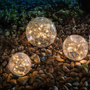 Cracked Glass Ball LED Solar Light Power Garden