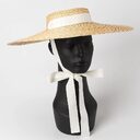 Simple And Fashionable Strappy Straw flat Top Hat