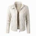 New Women's Leather Jackets Plus Velvet Fashion PU