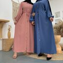Lapel Solid Color Full Button Slim Dress Llong