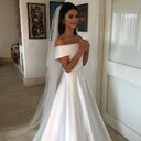 Simple A Line Wedding Dresses Satin Off