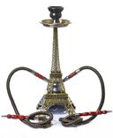 Eiffel Tower Arabian Shisha Double Pipe Hookah Set