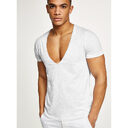 Shirts Men Deep V Neck Short Sleeve Tshirts