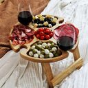 Wooden Outdoor Folding Picnic-table With Glass Holder 2