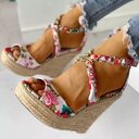 Plus Size Women's Shoes Wedge Heel Sandals Summer