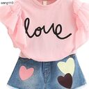 Summer Kids Girls Clothing Sets 2 pcs T-shirt