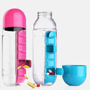 Water Bottle With Pillbox Plastic Drink Medicine Pills
