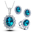 Crystal Jewelry Bridal Necklace Earrings Ring Set