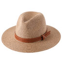 Soft Shaped Straw Hat Women Men Wide Brim Sun UV Protection Fedora Hat
