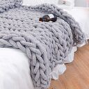 Handmade Coarse Yarn Knitted Chenille Rod Sofa Cover