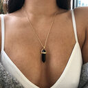 Hexagon Pillar Necklace Pendant Crystal Quartz Stone
