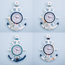 Mediterranean Style Blue And White Ship Rudder Helmsman