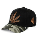 Simple Green Maple Leaf Hemp Caps Men