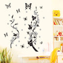 Fashion PVC Wall Sticker Butterfly Flower Third Generation