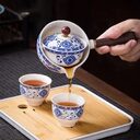 Ceramic Teapot With Wooden Handle Side-handle Pot Household