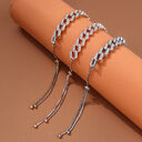 Hip Hop Unisex Trendy Thick Bracelets Exquisite Crystal