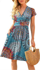 Ruffle Floral Dress Women Long Sleeve A Line