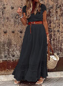Women's Long Lace Stitching Elegant Dress Skirt