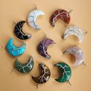 Moon Natural Stone Amethyst Tree Of Life Necklace
