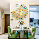 Peacock Wall Clock Living Room Watch Decoration Quartz