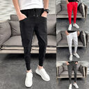 Slim Trousers Solid Color Harlan