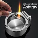 Large Cigarette Ashtray With Permanent Match Lighter Fancy