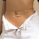 Sexy Fashion Metal Letter Pendant Belly Chains Waist