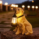 LED Solar Light Dog Lantern Sculpture Resin Craft