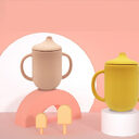 Silicone Baby Drinking Cup With Straw Leak-proof