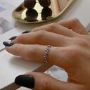S925 Sterling Silver Hollow Flower Ring Fashionable Simple